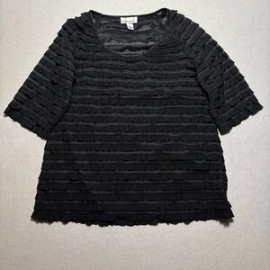 Brannan Y2K Sheer Ruffle Tiered Top‎ Womens Size Large